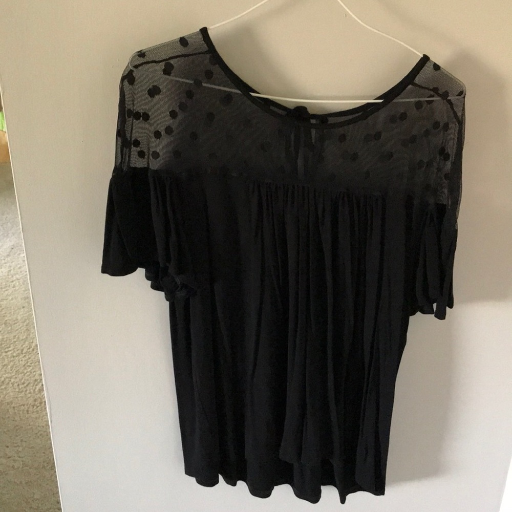 Soho jeans polka dot top black size medium